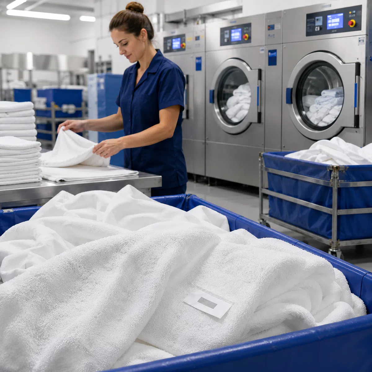 UHF RFID linen tracking tag for commercial laundry and linen rental management