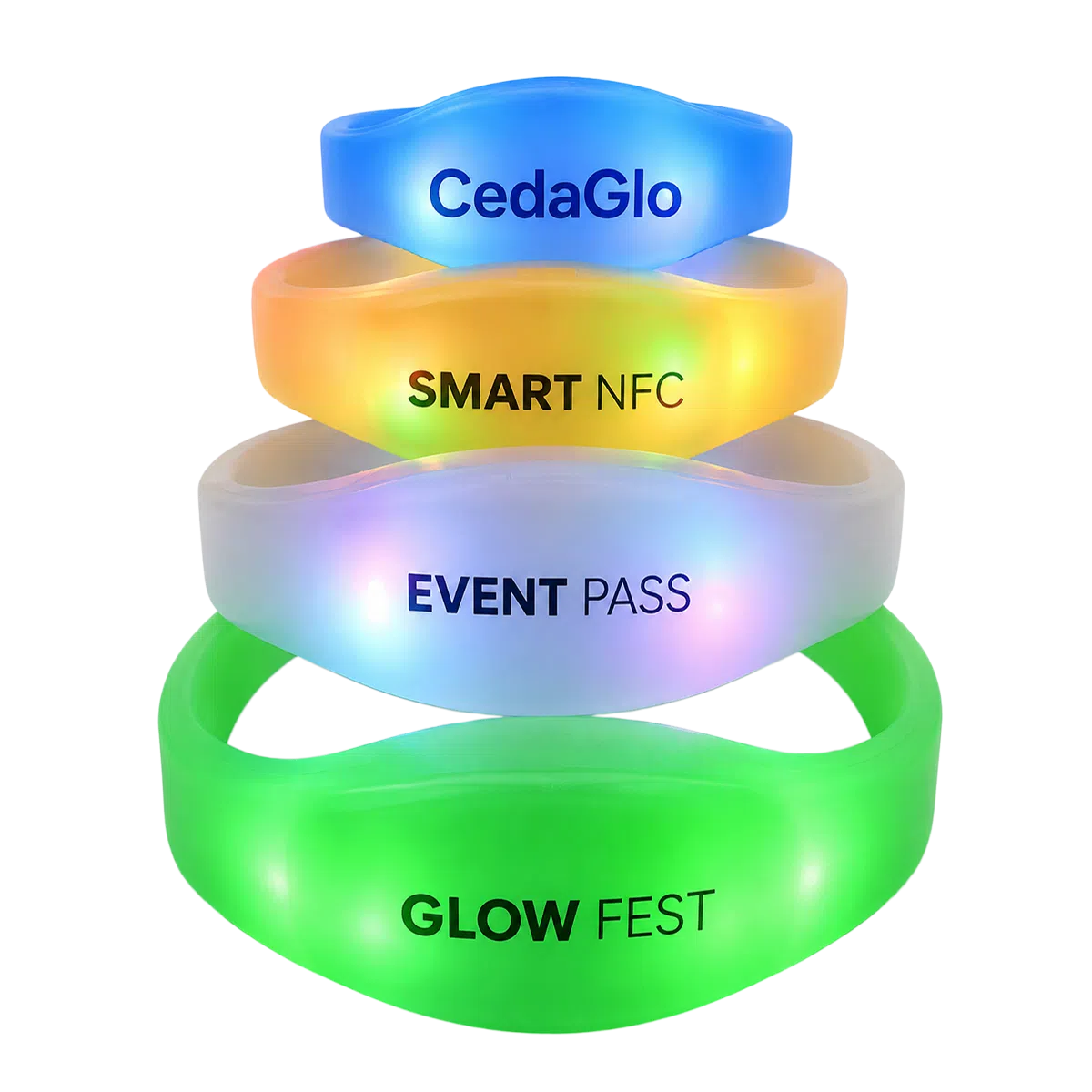 CedaGlo RFID silicone wristband for access control and ticketing