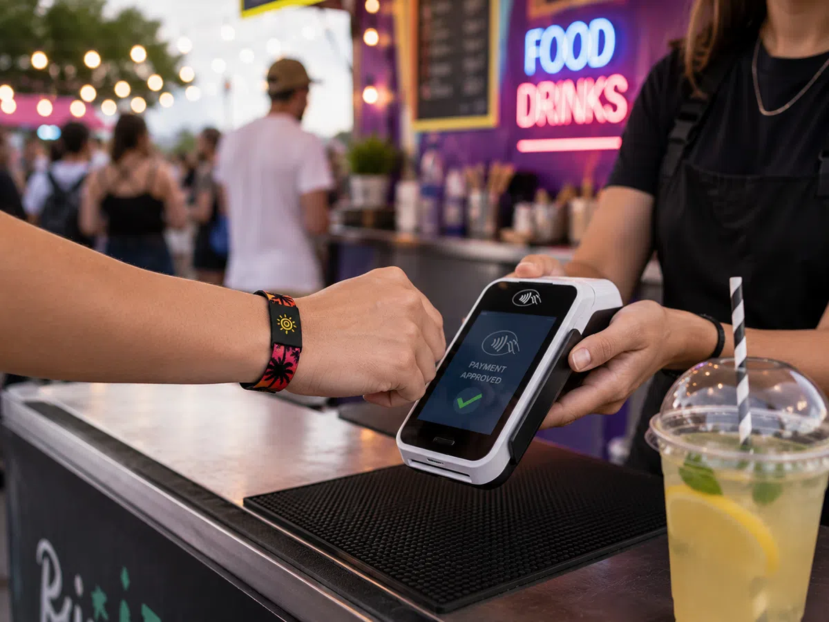 RFID wristband used for cashless payment at events and venues
