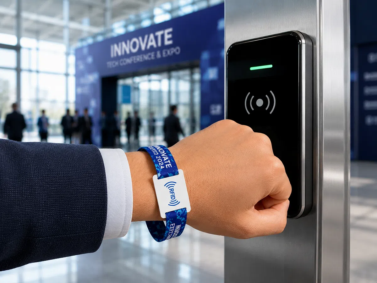 RFID wristband used for conference access control and attendee identification