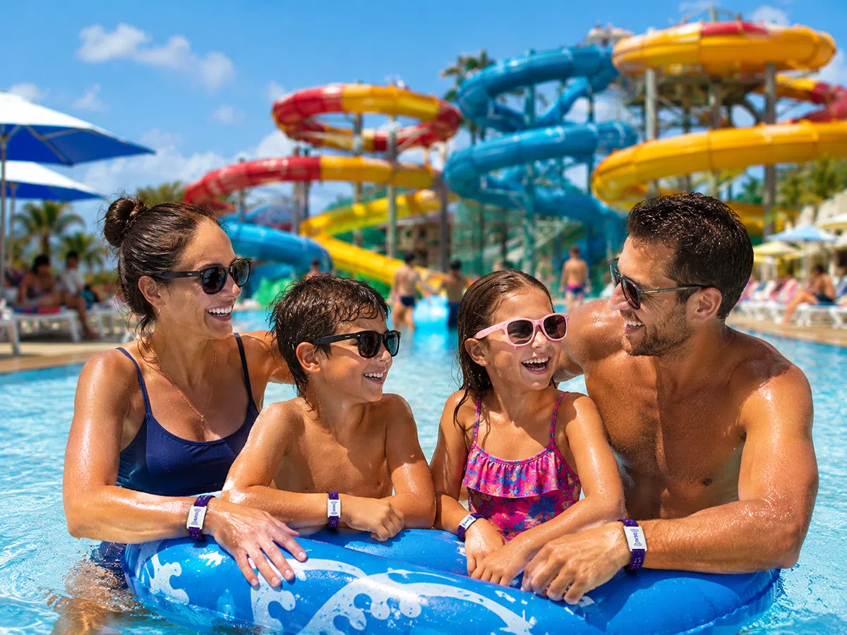 Water-resistant RFID wristband used at water parks and resorts for locker and ticket access