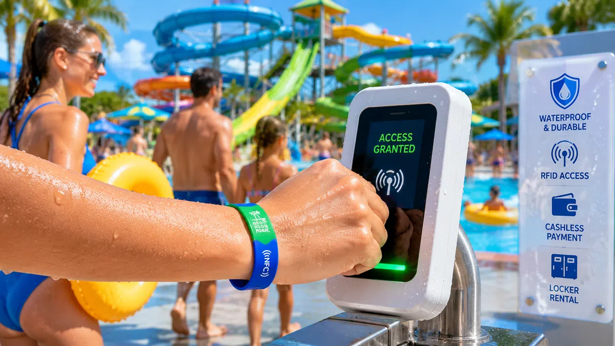 RFID wristband for water park access and cashless payment
