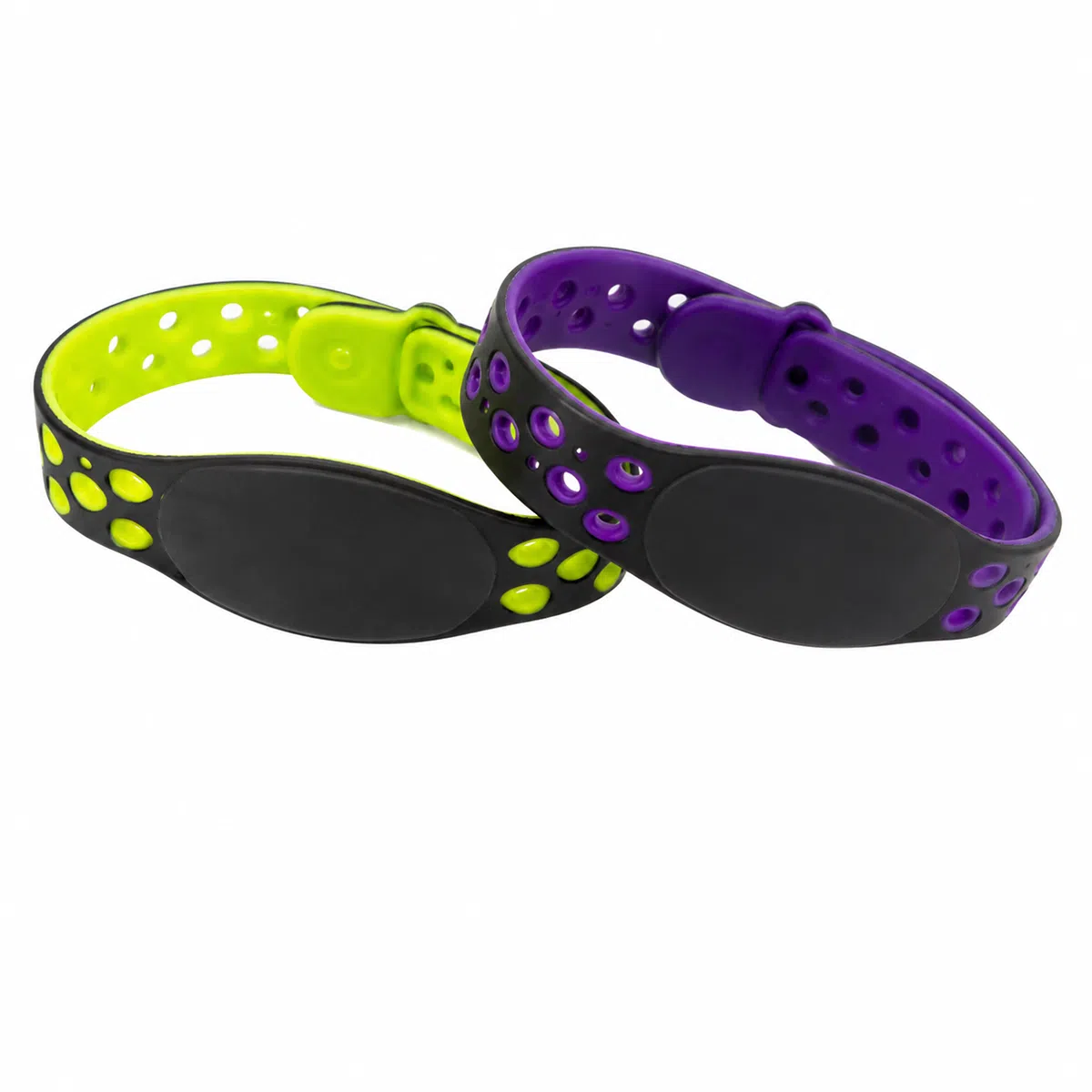 CedaGlo Two‑Tone Hollow‑Pattern Silicone Wristband